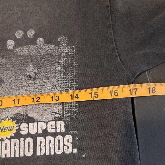 VTG New Super Mario Bros T-shirt AlStyle Tag Youth Fit Size Medium Black Faded - Picture 11 of 12